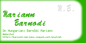 mariann barnodi business card