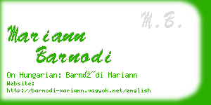 mariann barnodi business card